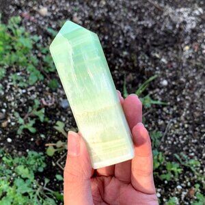 Pistachio Calcite Crystal Tower 🥝🍵